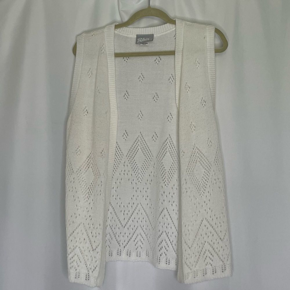 Blair Sweater Vest in White Size Small